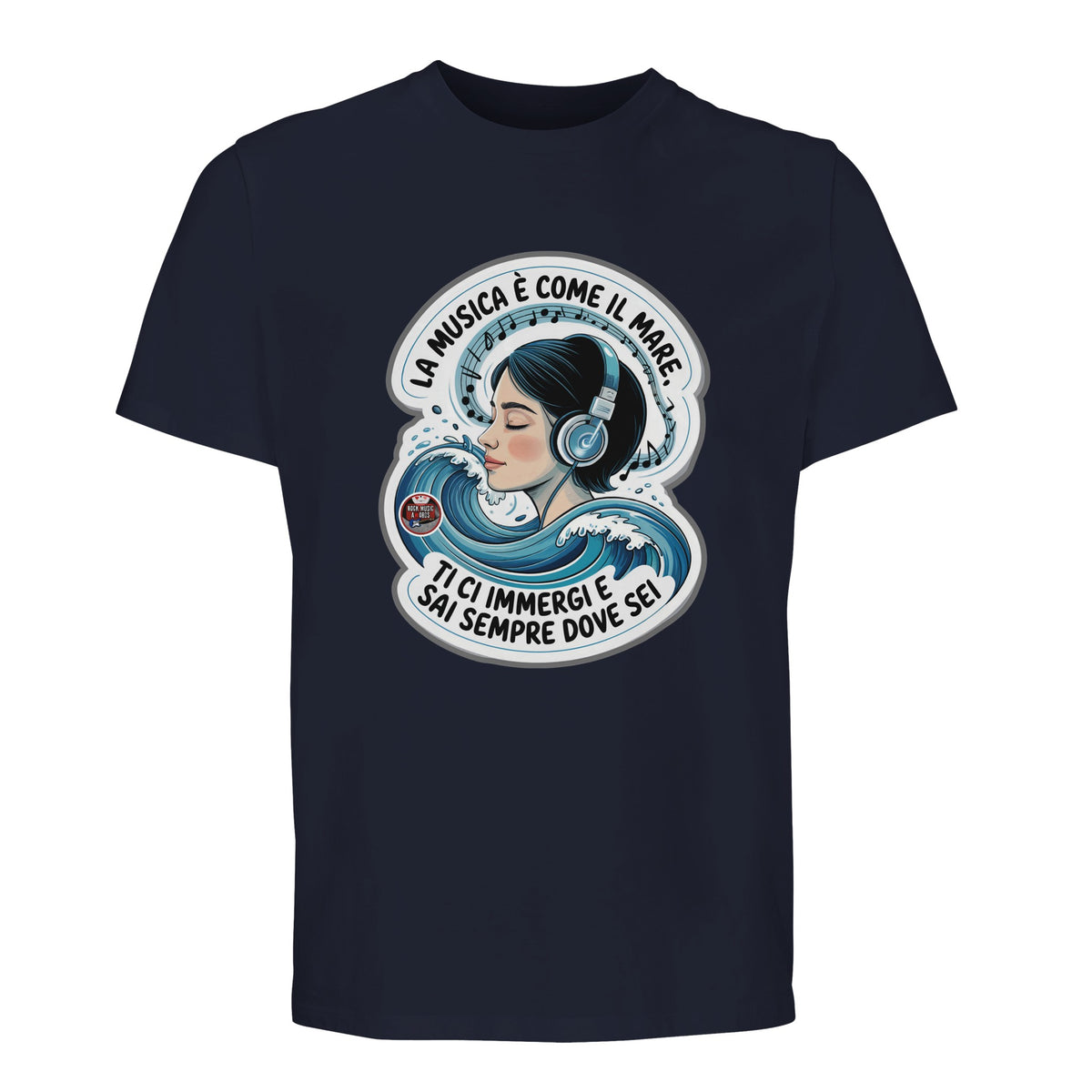 T-shirt Premium con lo slogan «La musica è come il mare»