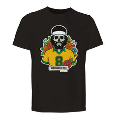T-shirt Premium nera con la calavera Democracia 1982