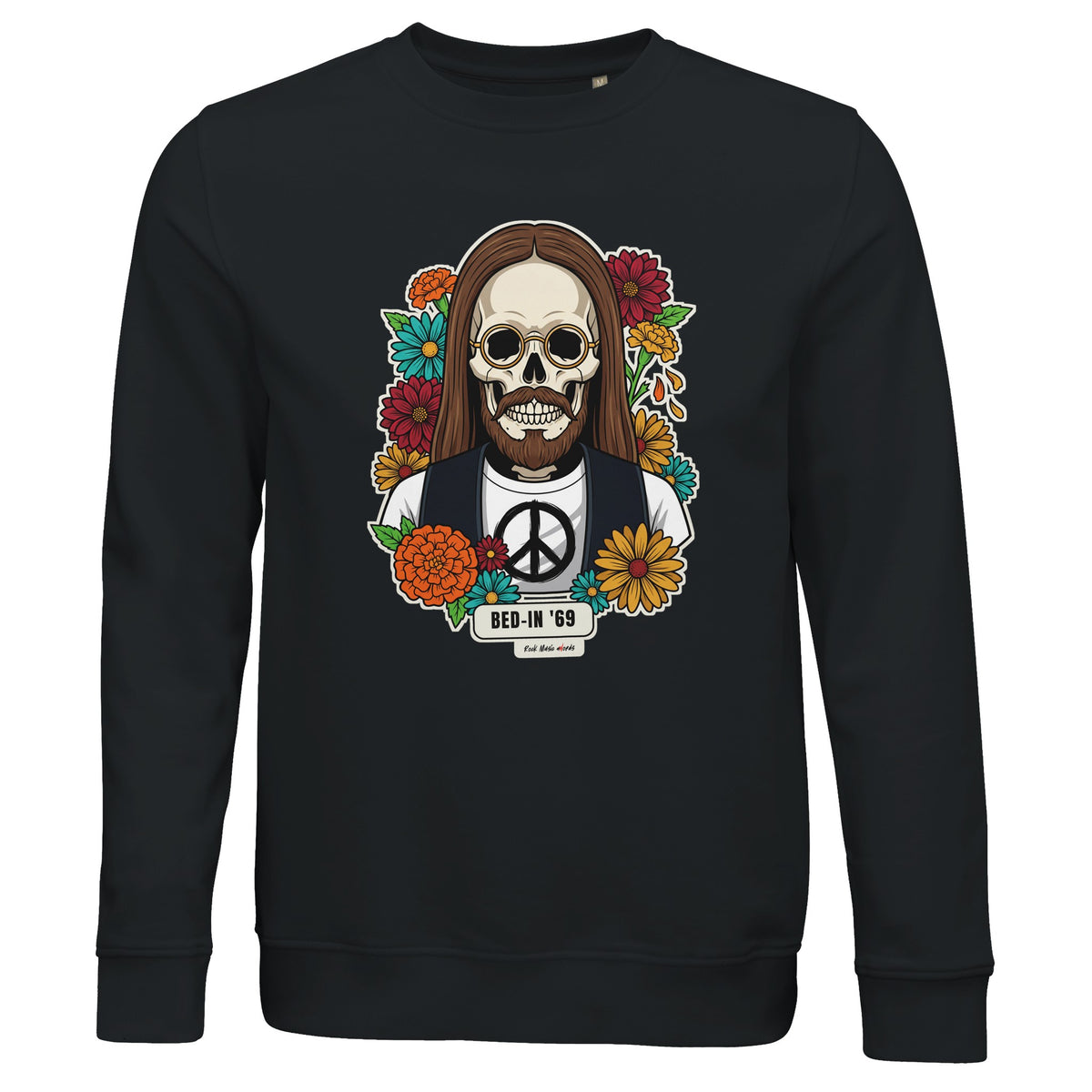 Felpa biologica con la calavera Bed-In '69 – Calaveras del Rock