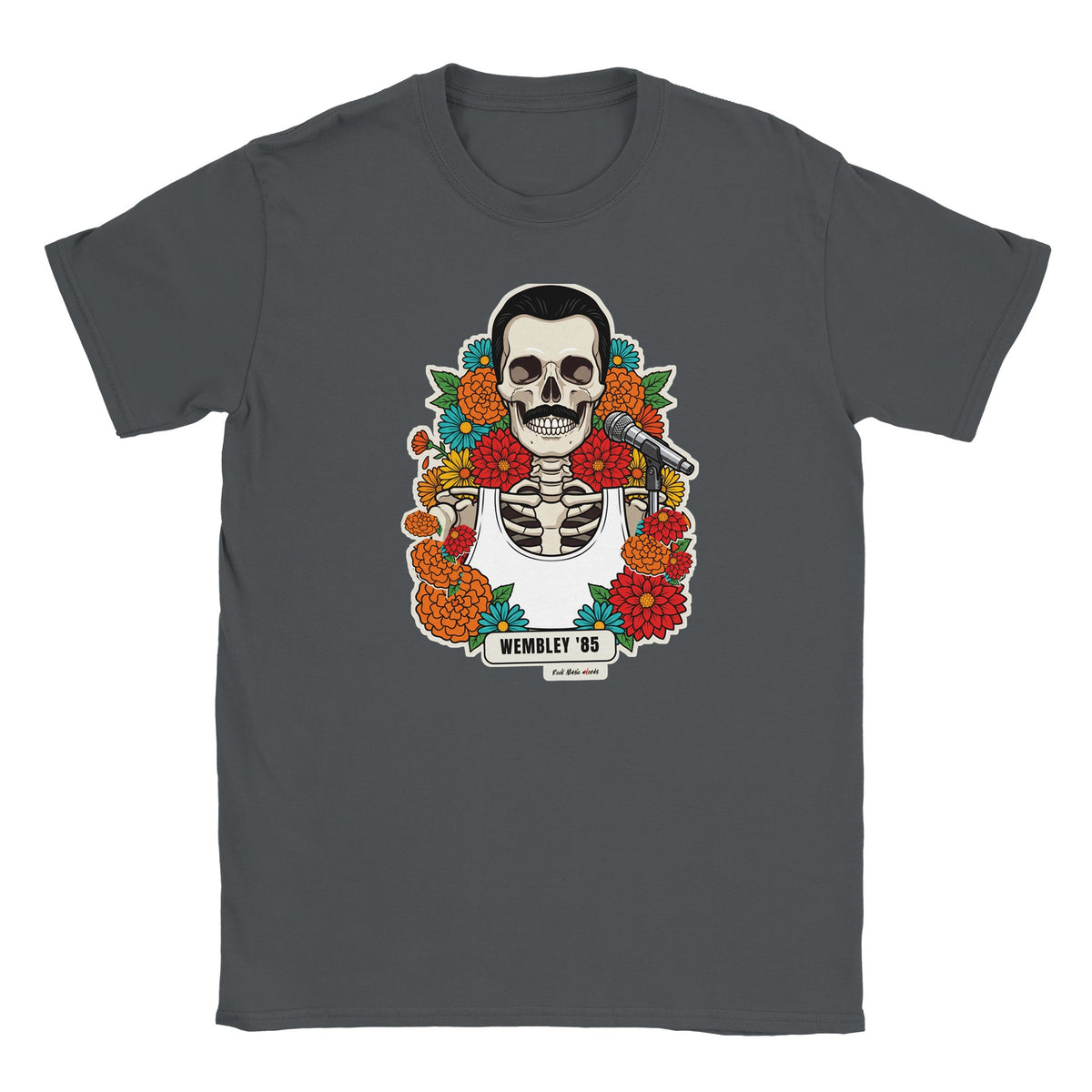 T-shirt grigio antracite con la calavera Wembley '85