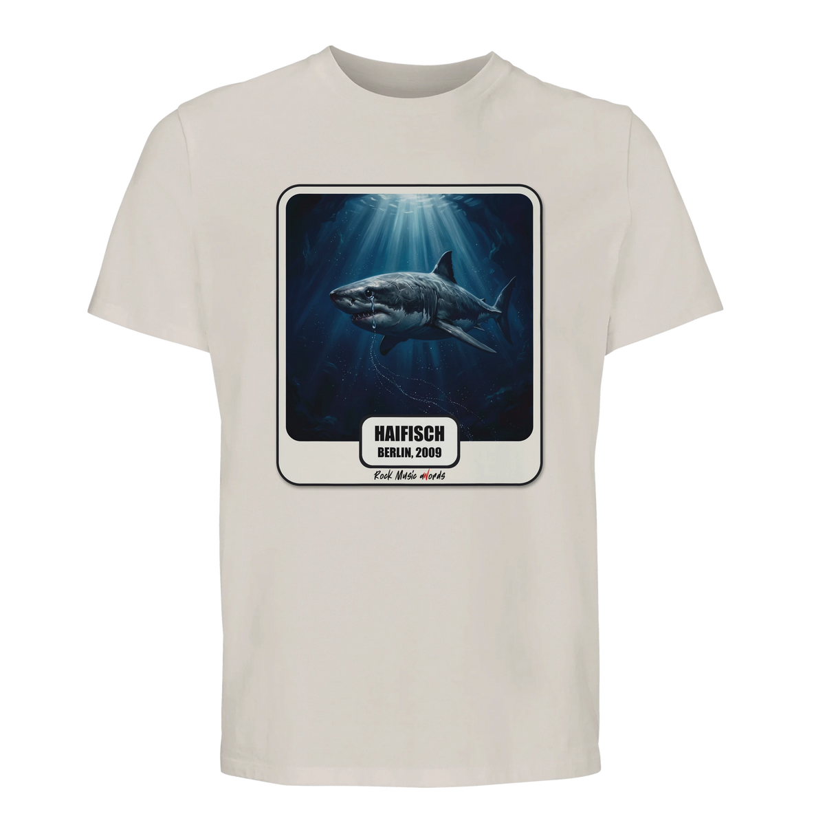 T-shirt premium Rock Art «Haifisch» (Berlin, 2009), colore Bianco naturale