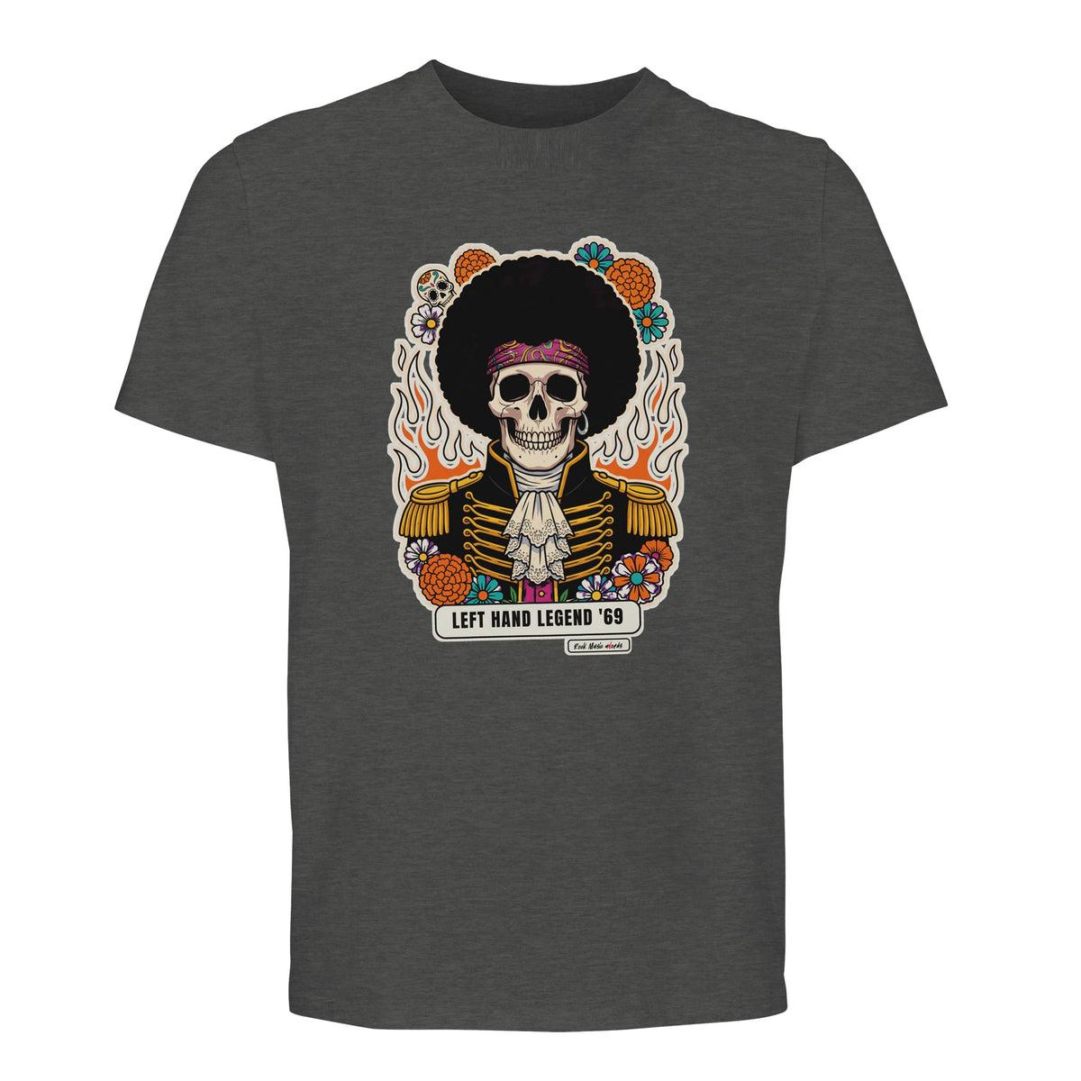 T-shirt Premium grigio melange con la calavera Left Hand Legend