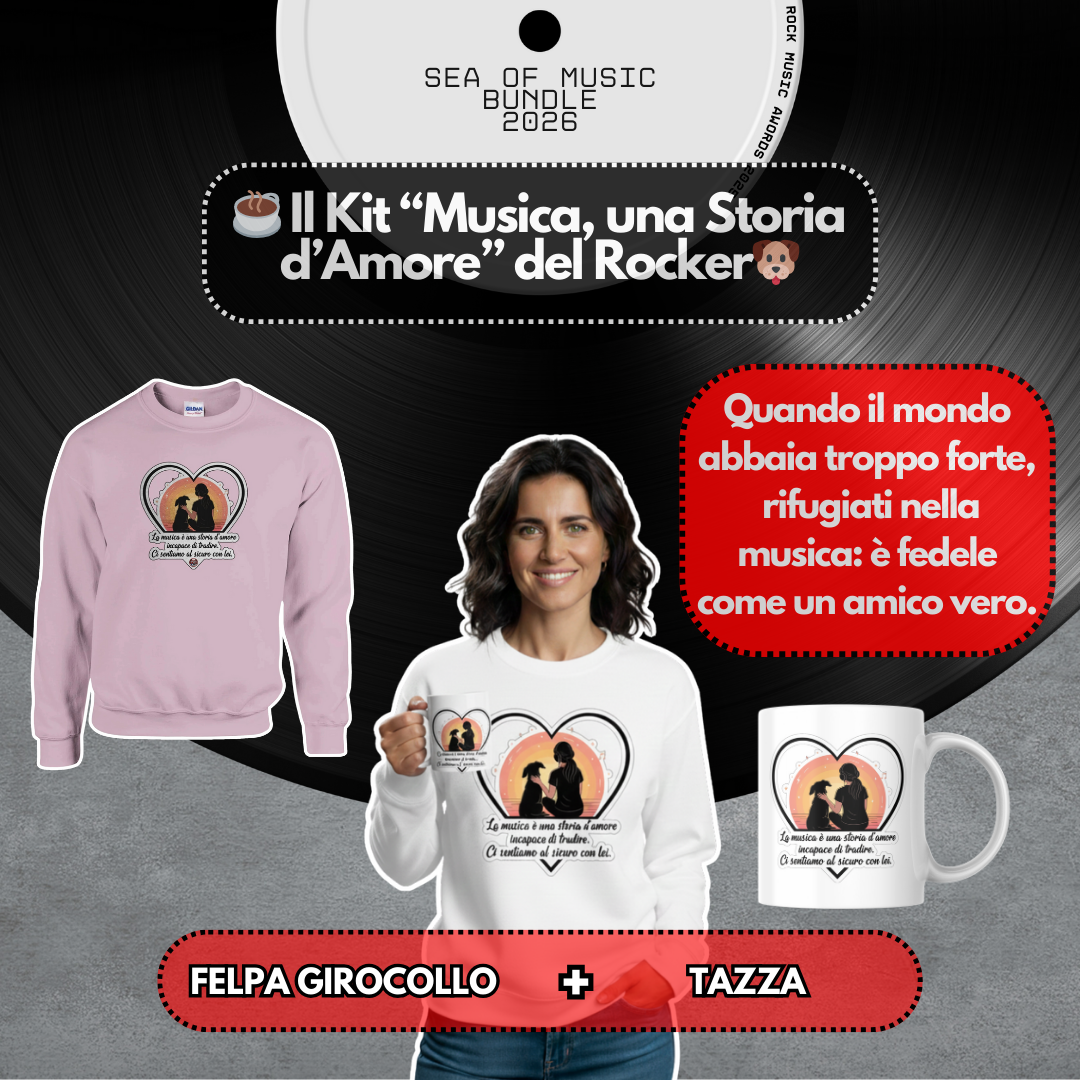 Kit Storia d'Amore Rock - Felpa Girocollo + Tazza [IT]