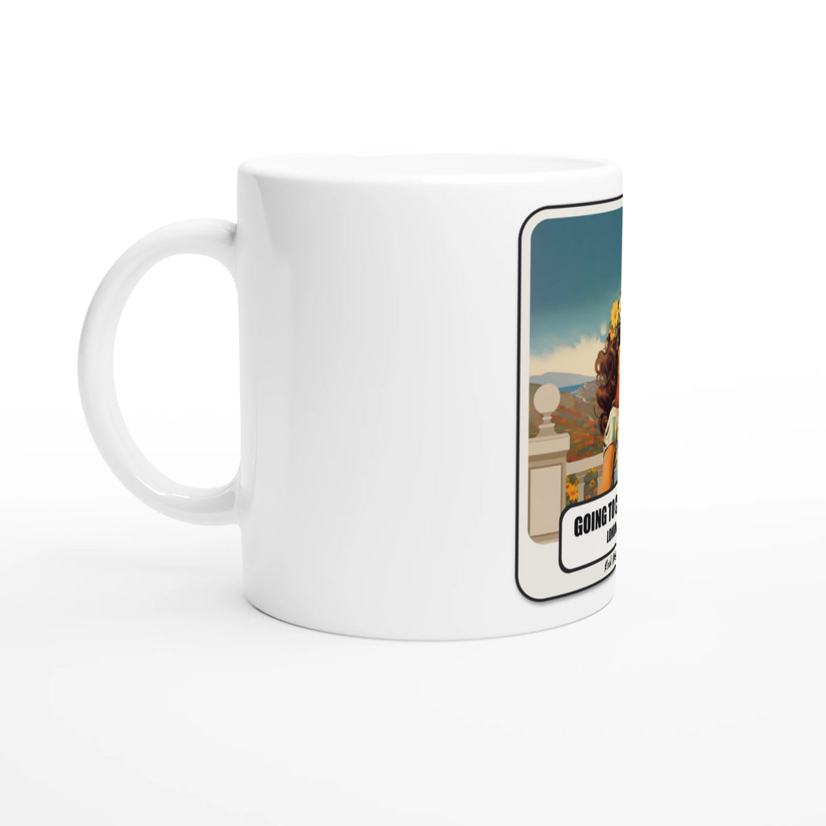 Tazza con la stampa Rock Art «Going to California»: foto d'ambiente